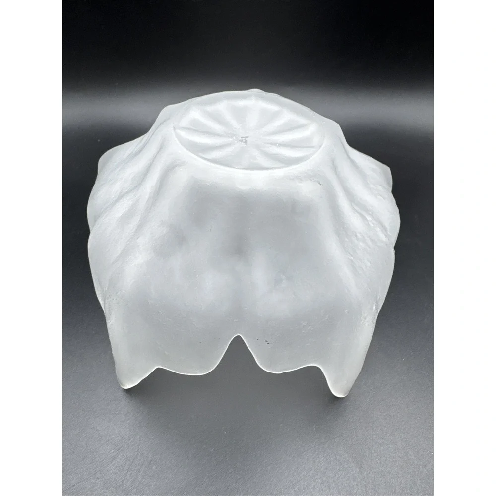 Viking‎ Epic Lotus Blossom Bowl White Frost Vintage Glass MCM Mid Century Modern